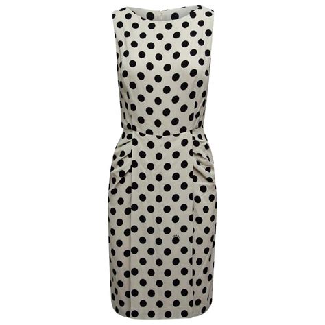 Prada White & Black Polka Dot Sleeveless Dress 